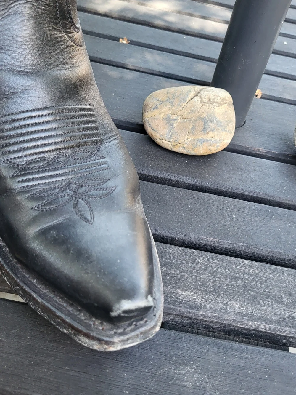Old West Womens Leather Snip Toe Cowboy Boots, Size 7.5 To 8 - Picture 4 of 14